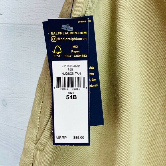 NEW Polo Ralph Lauren Men Chino Short Classic Fit 9" Hudson Tan Size 54B - Picture 8 of 12